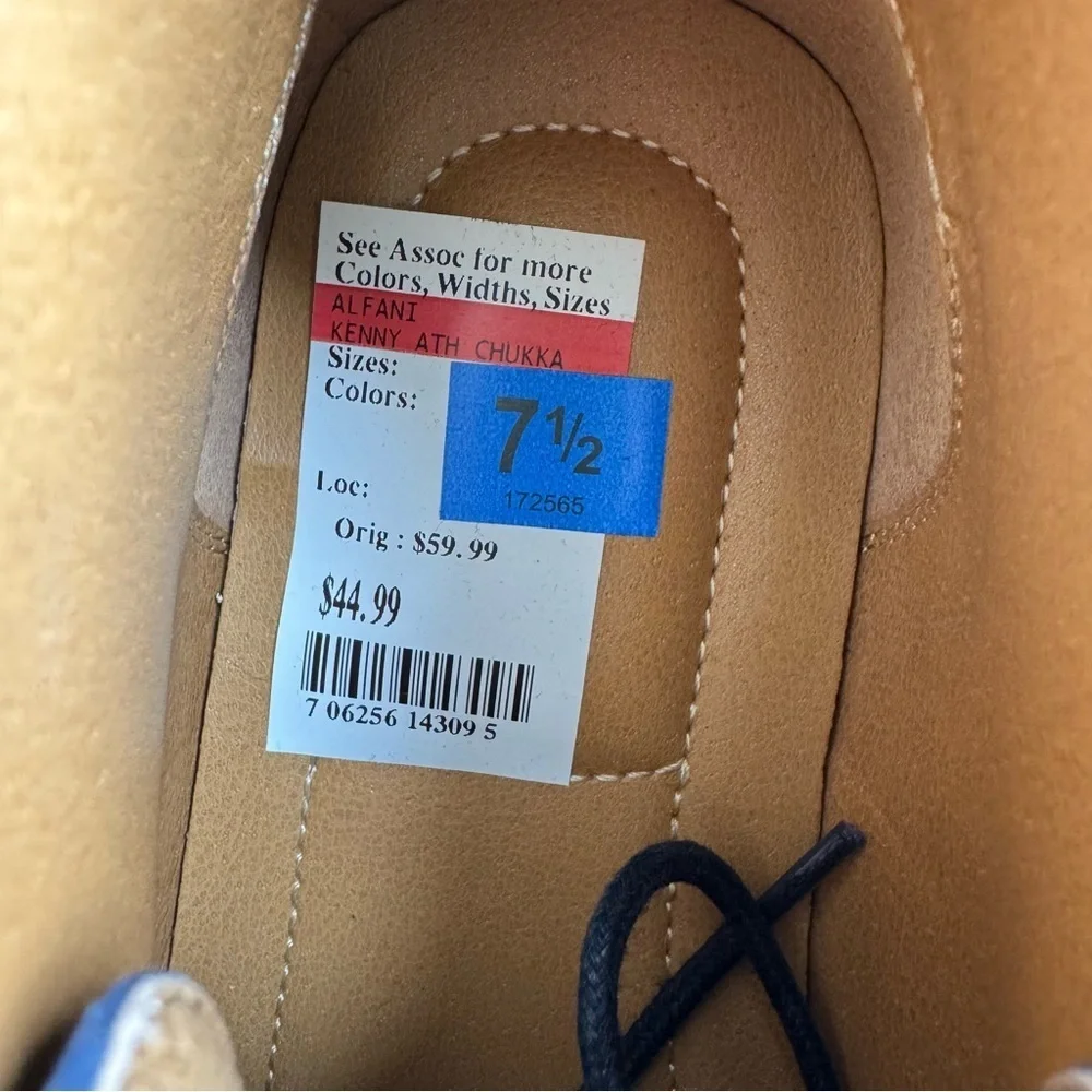 Alfani Navy Suede Men’s Chukka Boots | Size: 7.5 | New Never Used